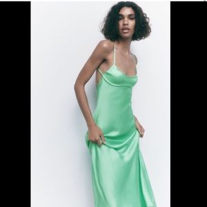 zara satin effect dress